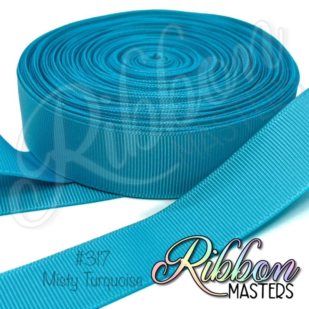 Turquoise Ribbed Ribbon #317 Misty Turquoise Solid Color Grosgrain Ribbon | Ribbon Masters