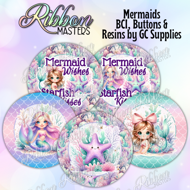 Mermaids Buttons or Resins – Set of 5 | Ribbon Masters