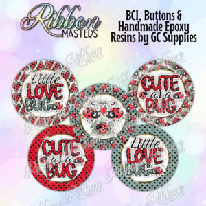 Love Bug Buttons or Resins - Set of 5