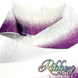 White Purple Ombre 3" Glitter Ribbon