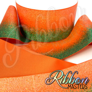 Orange Green Ombre 3" Glitter Ribbon