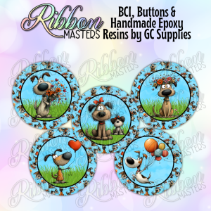 Dogs Buttons or Resins - Set of 5
