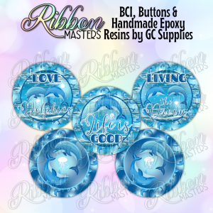 Dolphins & Jellyfish Buttons or Resins - Set of 5