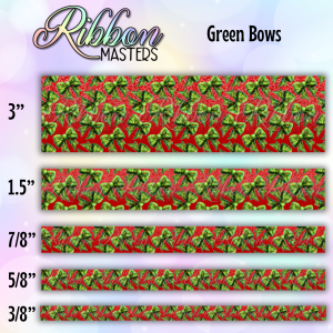 Christmas Green Bows Wholesale Single Sided Pre-Buy Ribbon Open Until 3/10/2026