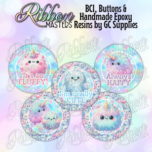 Rainbow Monsters Buttons or Resins - Set of 5